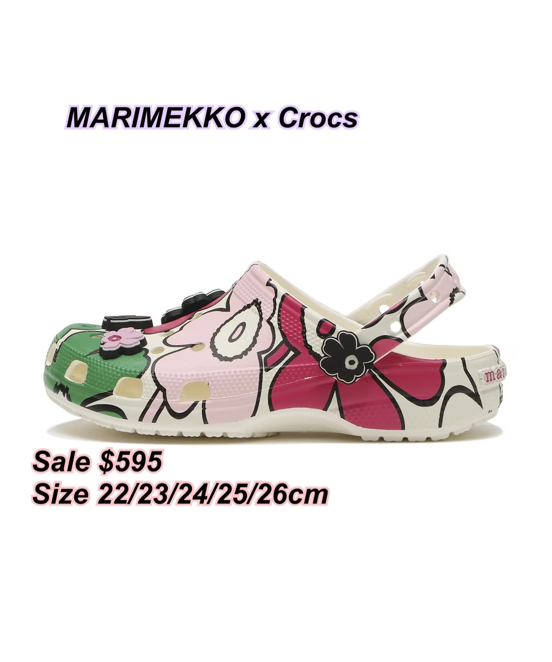 25/11 sale MARIMEKKO x Crocs 密頭拖鞋