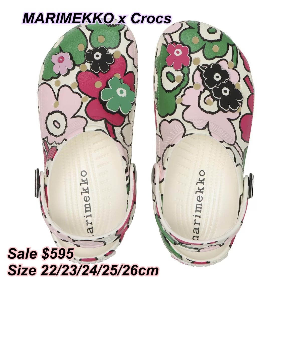 25/11 sale MARIMEKKO x Crocs 密頭拖鞋