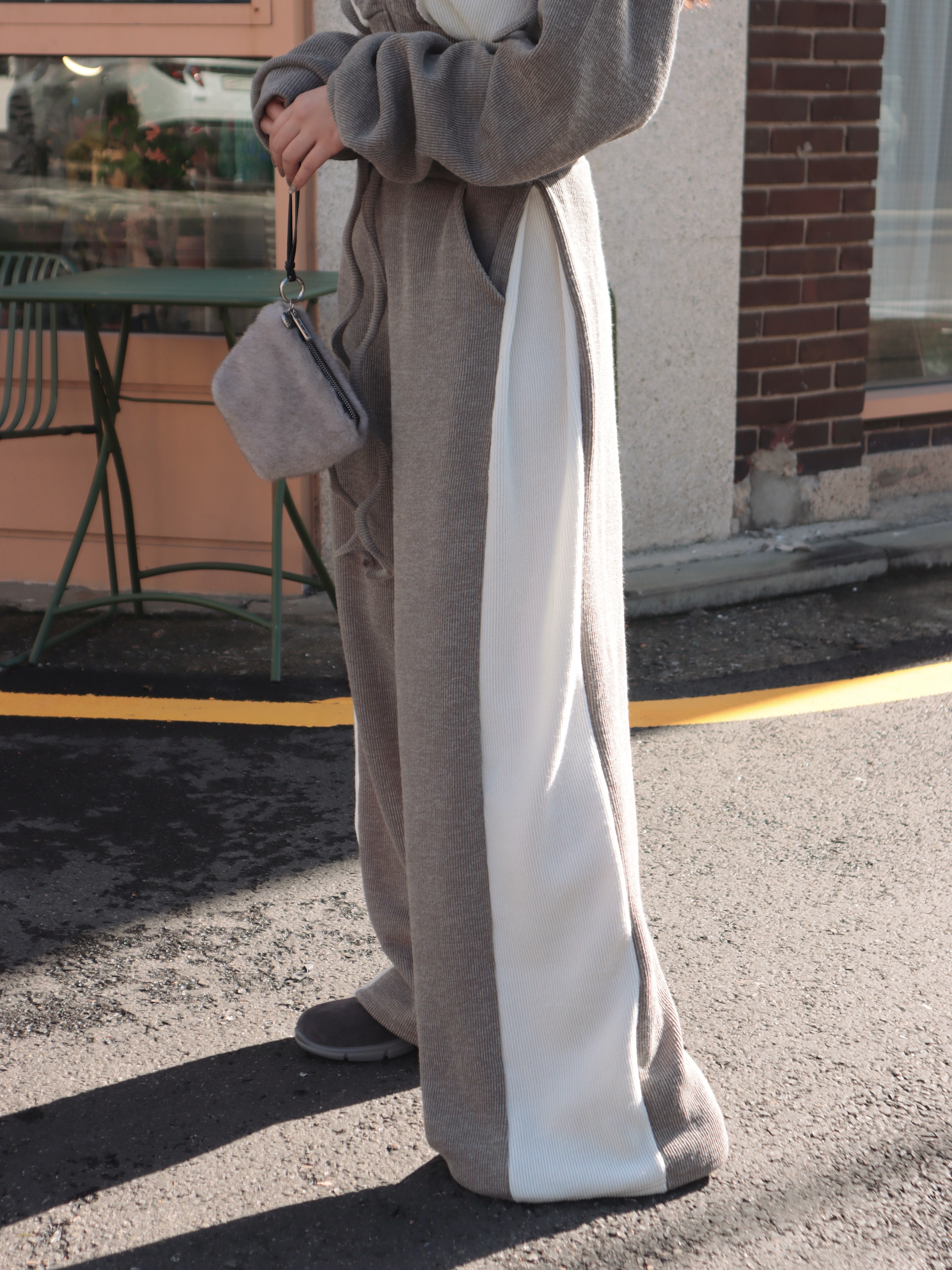 25H120 機場穿搭 超長腿拼接休閒褲 (可搭套裝)