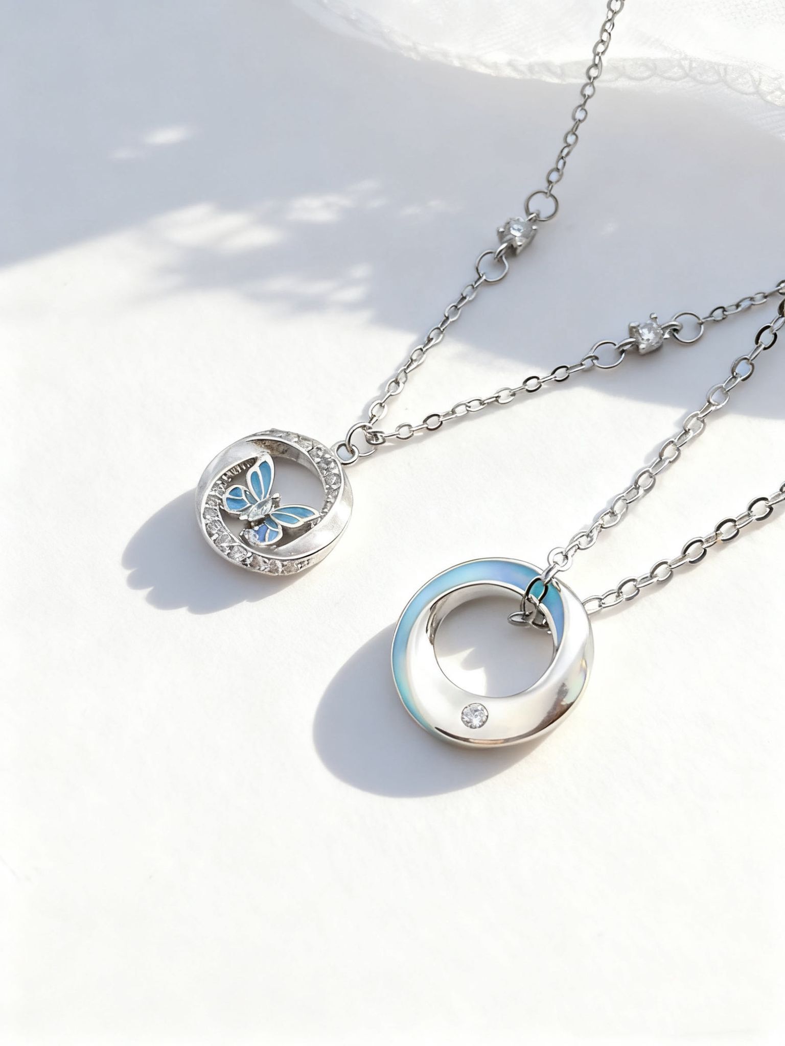 「星寰蝶語」夜光情侶項鏈📿 ｜S925純銀｜免費刻字✒️ ｜夜光項鏈✨