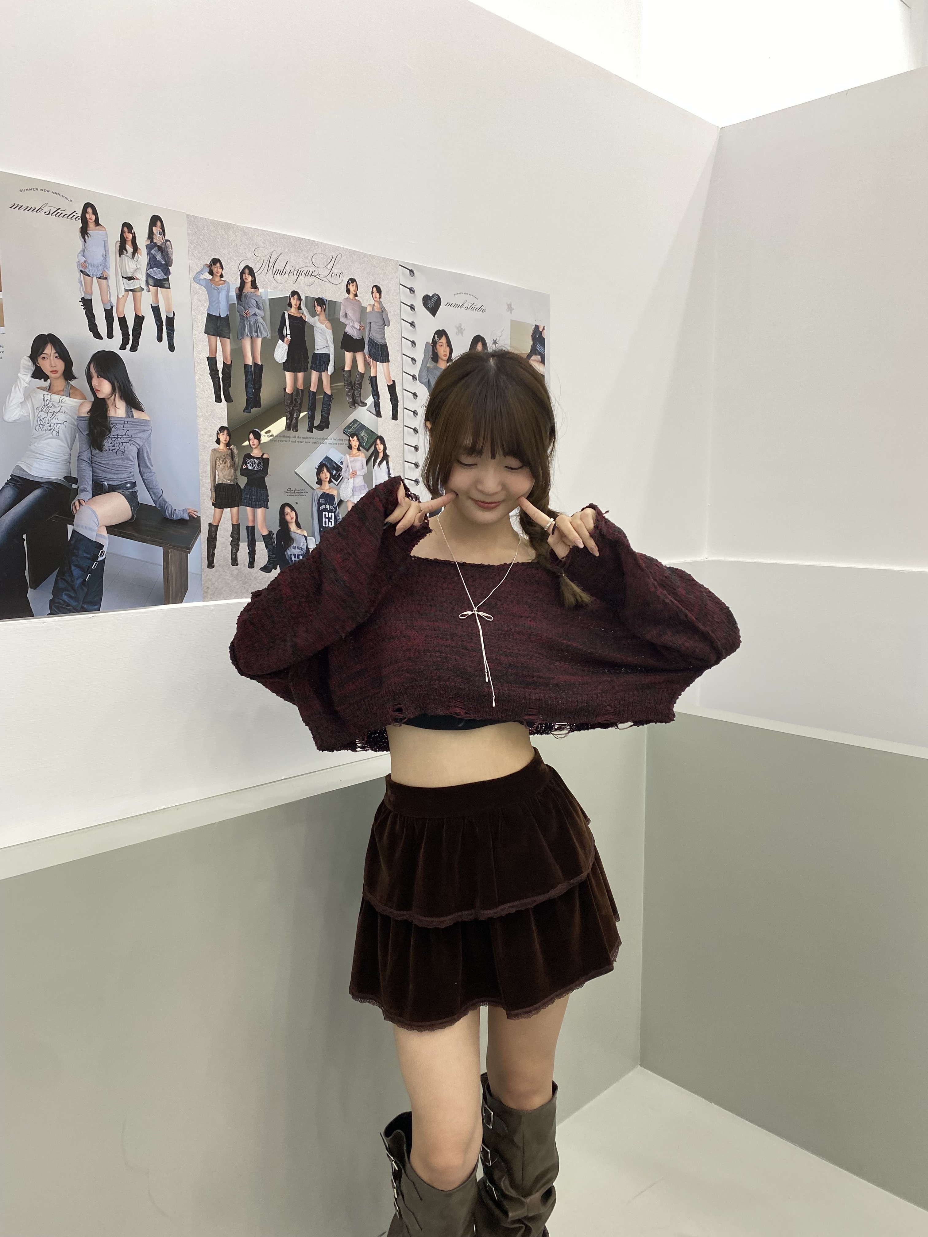 短款小破壞針織上衣