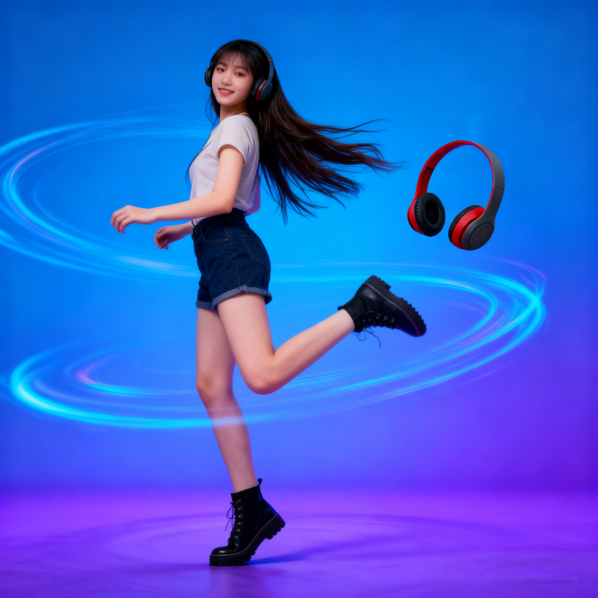 韓國JK 頭戴式重低音折疊耳機(顏色隨機) P0718