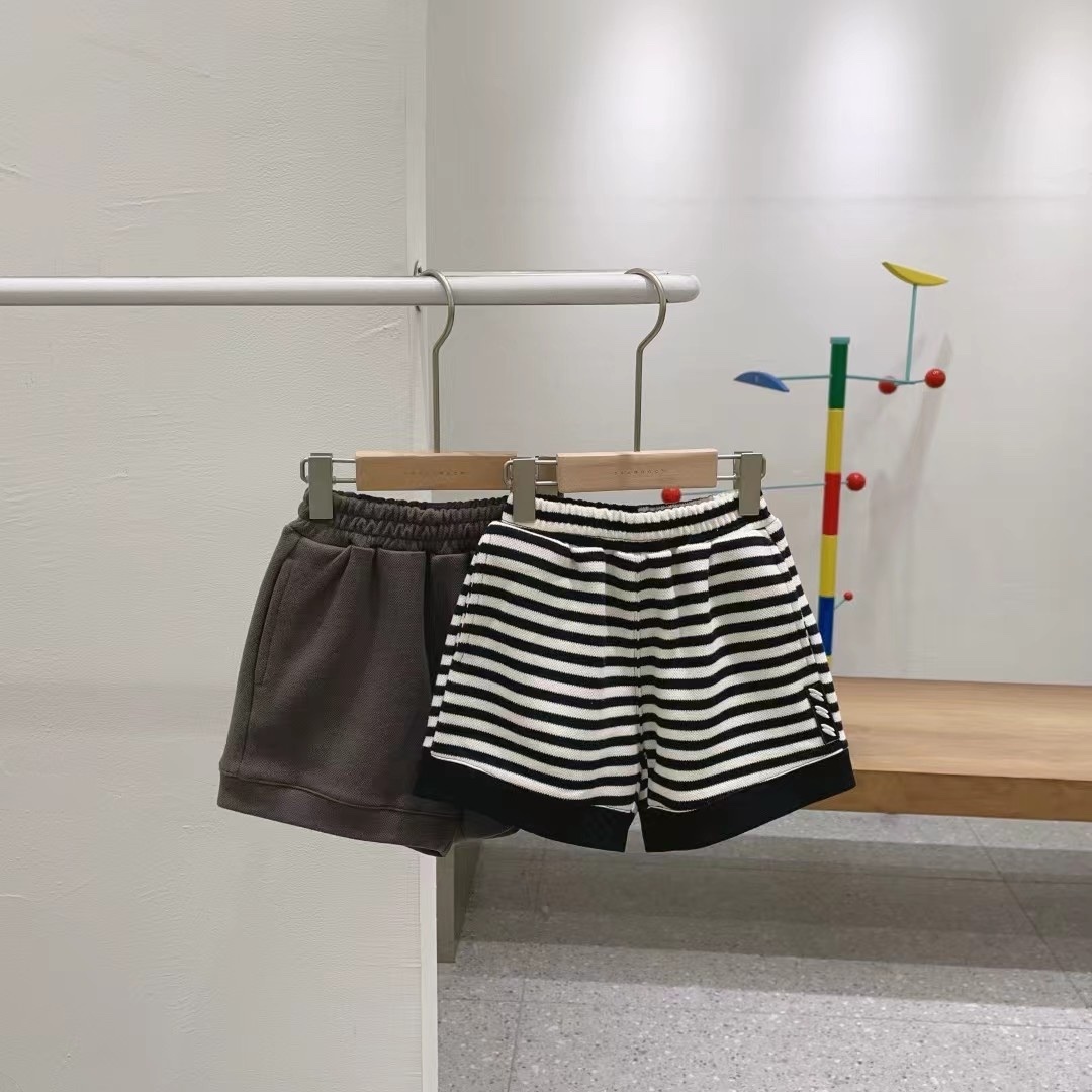 A03214設計師品牌條紋短褲