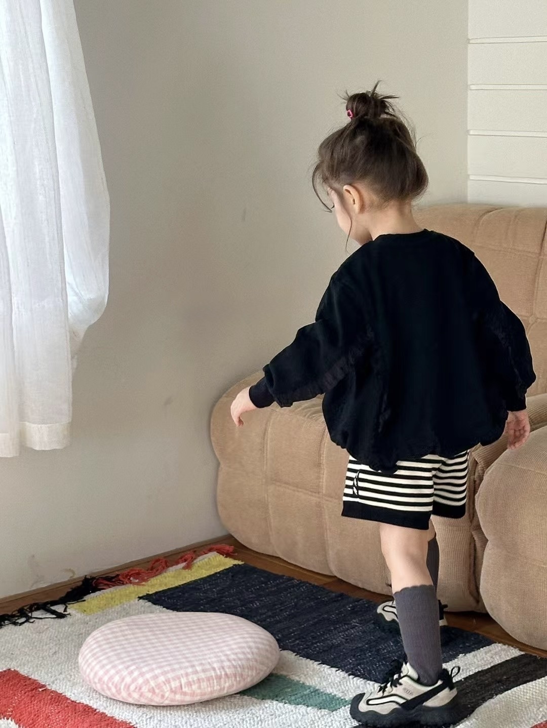 A03214設計師品牌條紋短褲