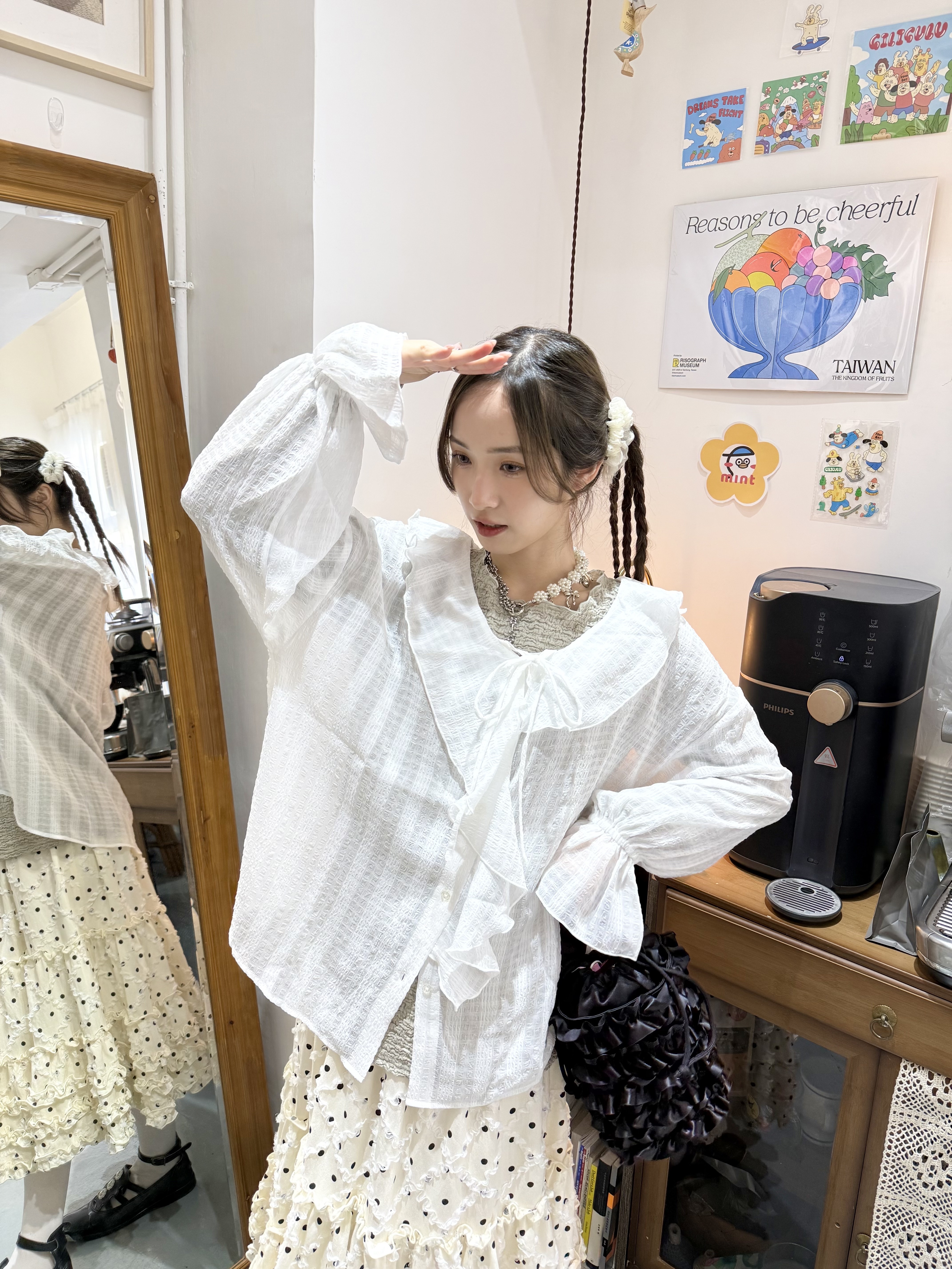 暗直紋扭扭大傘top