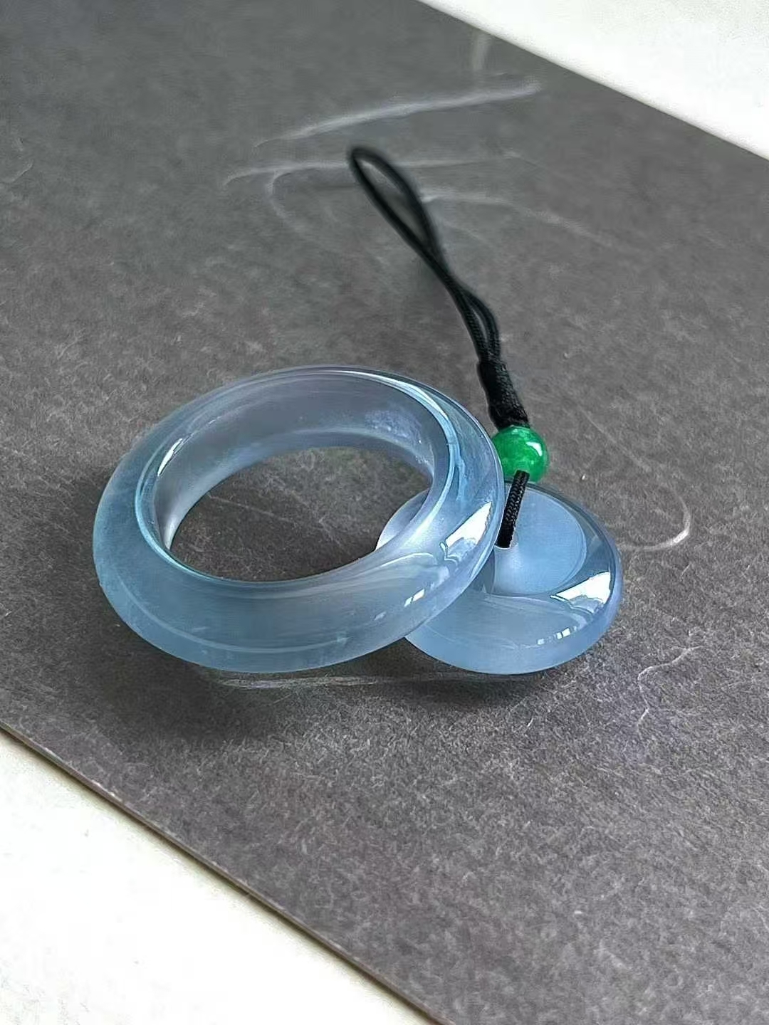 翡翠母子平安扣/戒圈 (港圈 14號),天然翡翠A玉, 緬甸玉, Jade, Jadeite