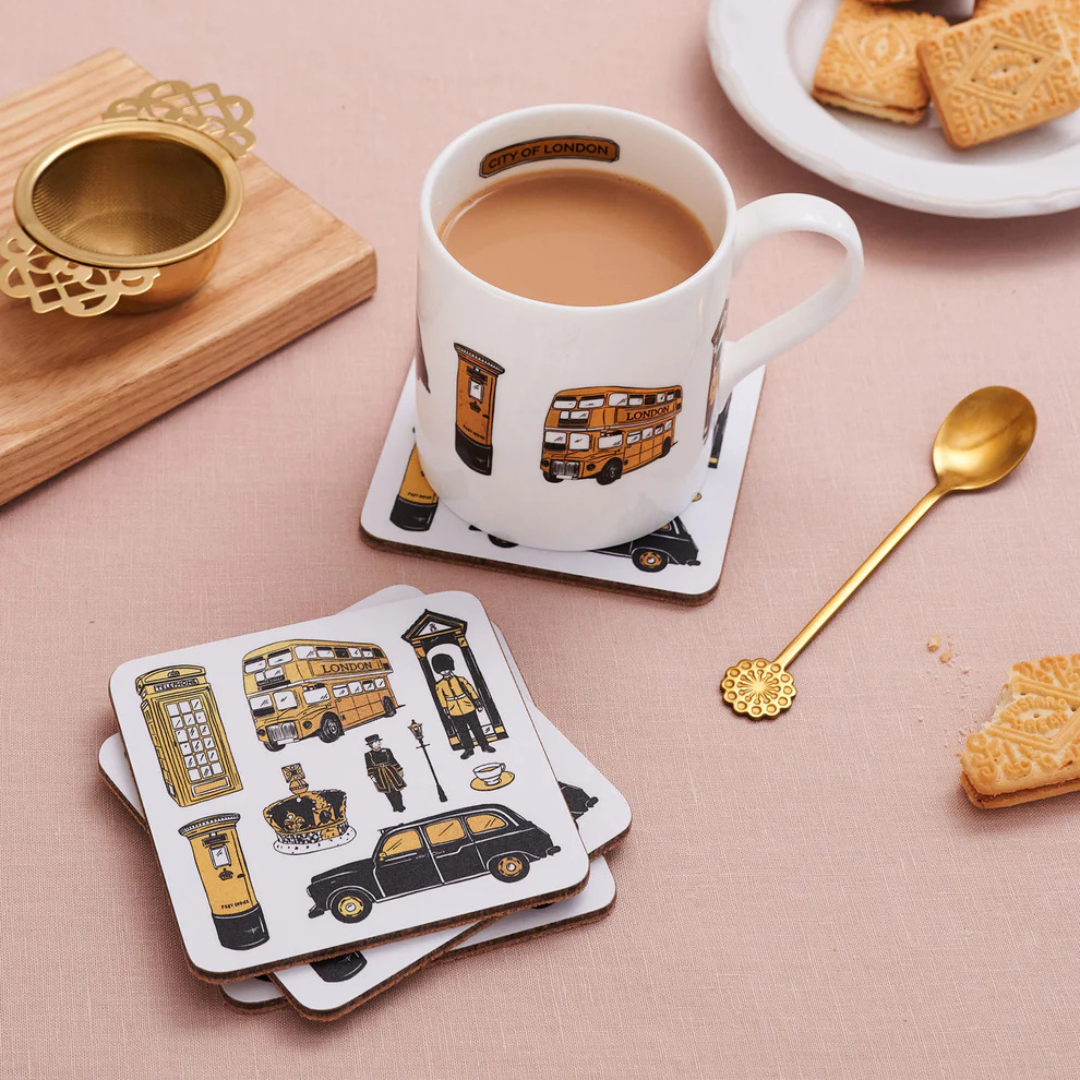 1VE1026-009 VICTORIA EGGSCity of London Set of 4 Coasters #CTR43/P4 (D-EU-E)