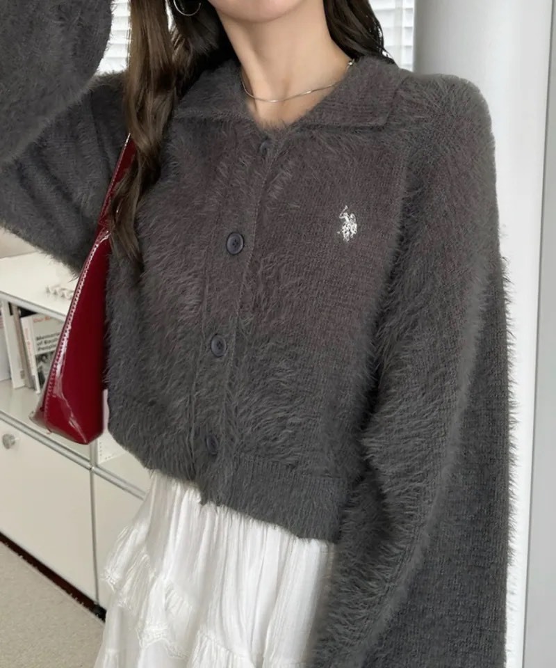 U.S. POLO ASSN. 毛毛排釦針織上衣 三色