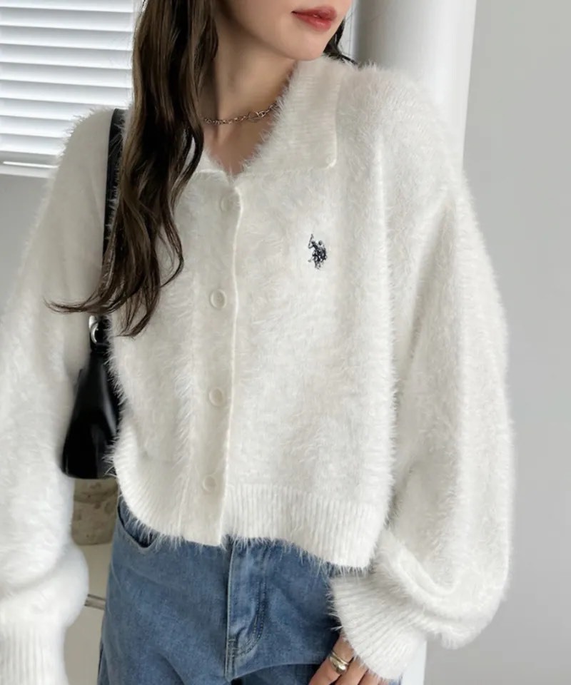 U.S. POLO ASSN. 毛毛排釦針織上衣 三色