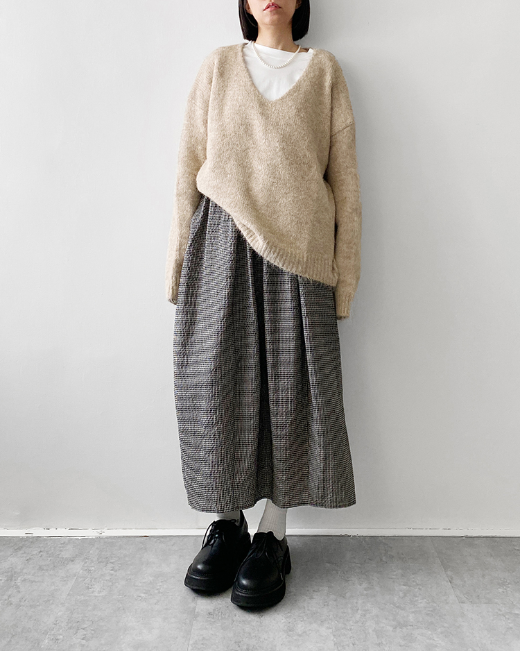 MFS-2819 格子花苞長裙