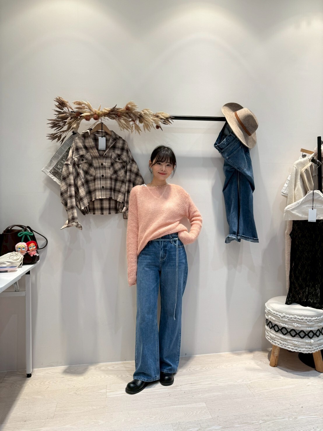 CP5106 歐美時髦的腰帶微寬牛仔褲