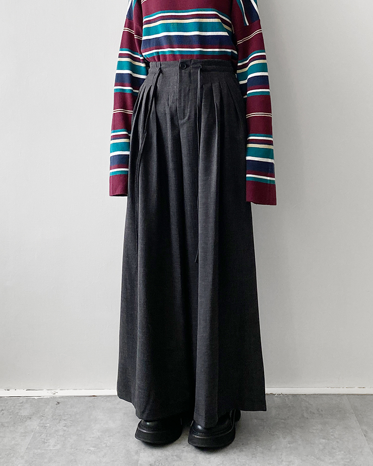 MFP-2820 繫帶打褶西裝褲