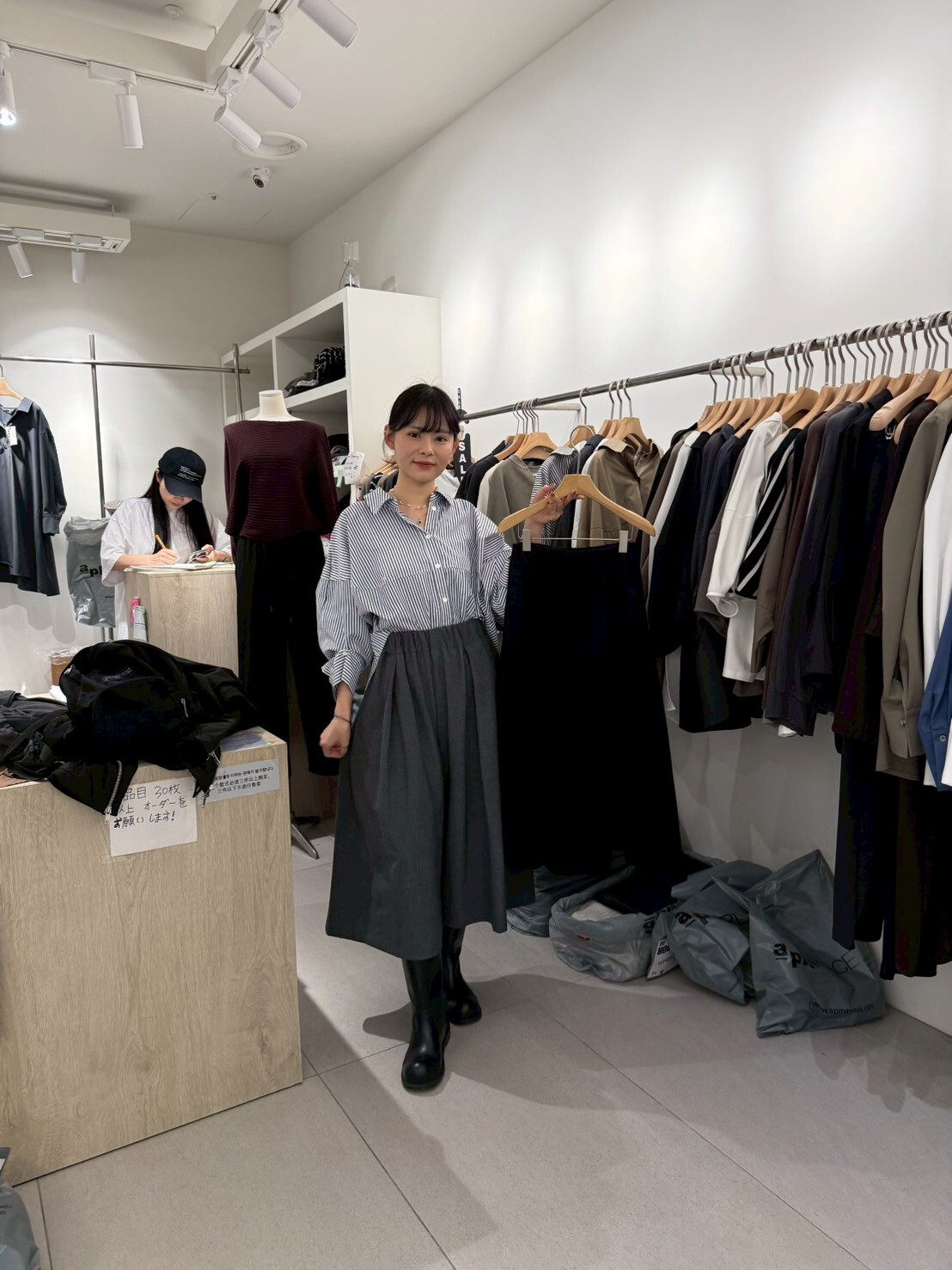 LA5104 橡筋腰闊褲管休閒裙褲