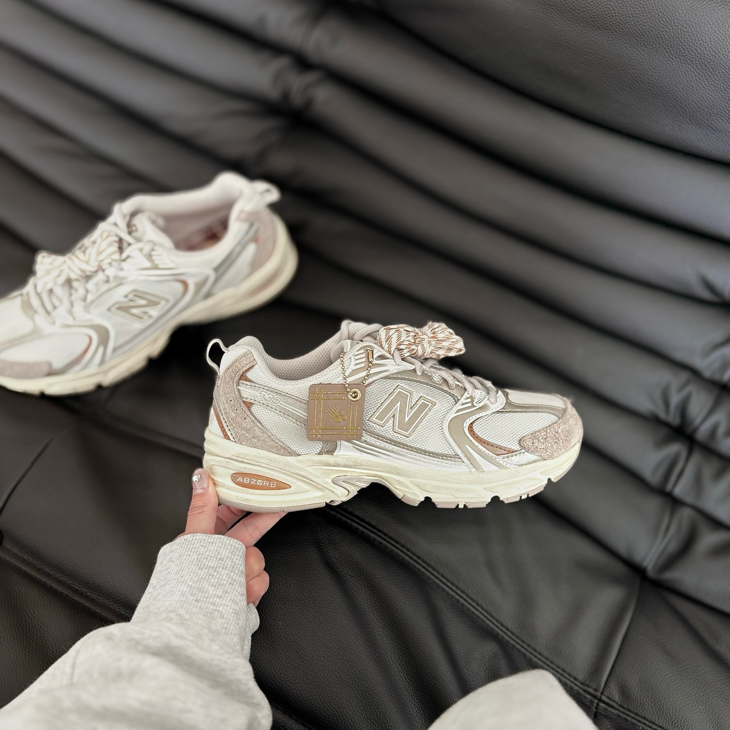 New Balance 530 伯爵奶茶 淡奶茶 白色 格紋 復古鞋 MR530HX