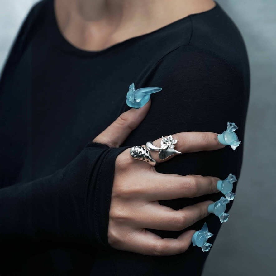 RECVOERY 淚映之心戒指,古銀