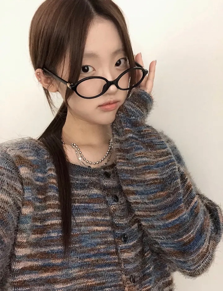 【優惠預訂】韓國混色條紋束腰針織外套（4色）