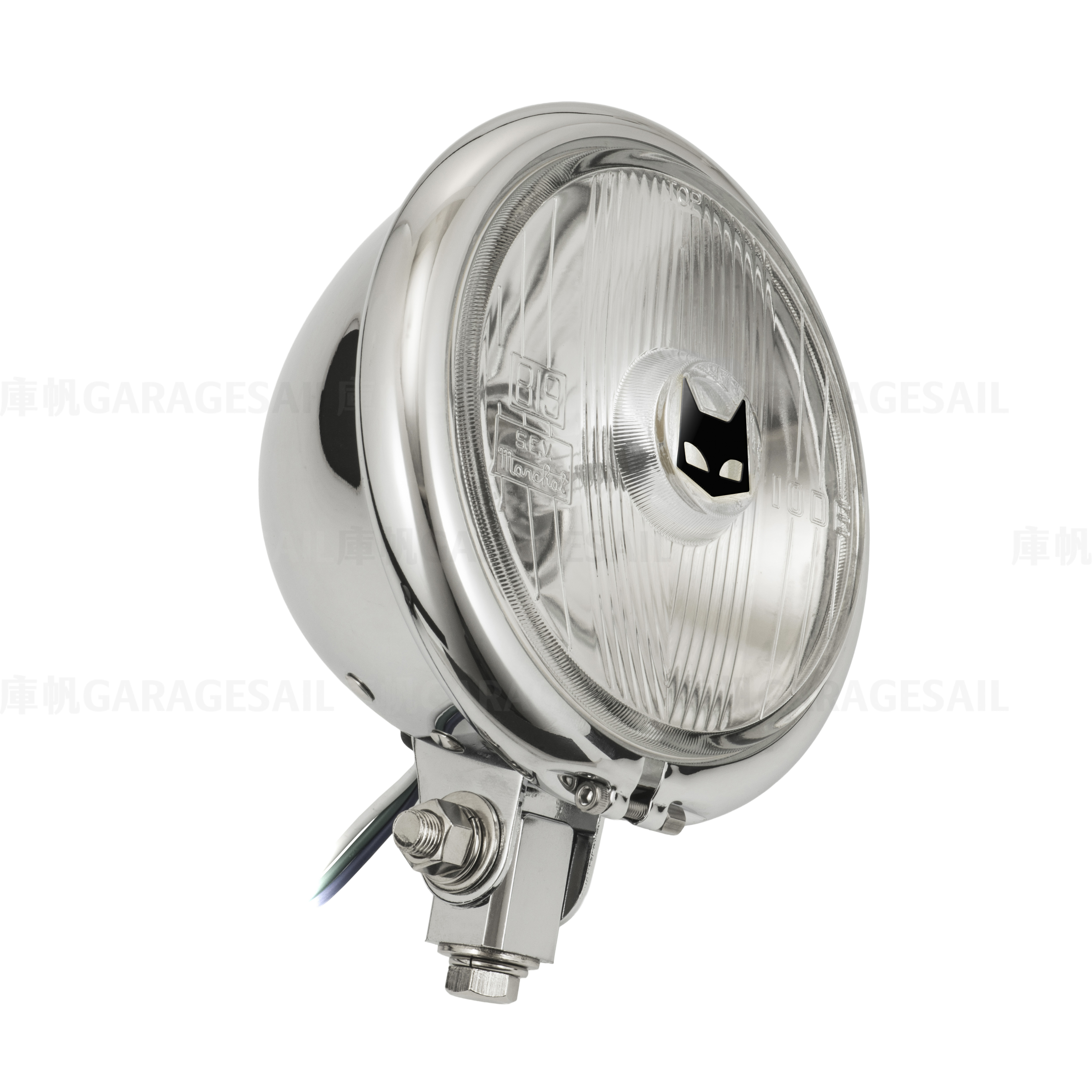 5.75吋圓 下鎖式 大燈 Marchal 819 貓眼 - 電鍍銀