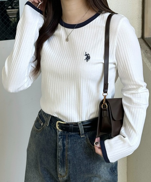 <快速出貨> U.S. POLO ASSN. 滾邊針織上衣 三色