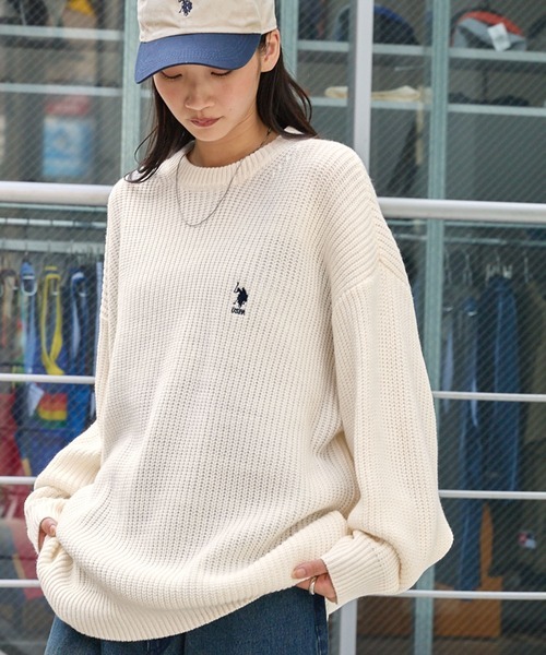 <快速出貨> U.S. POLO ASSN. 寬鬆圓領毛衣 六色