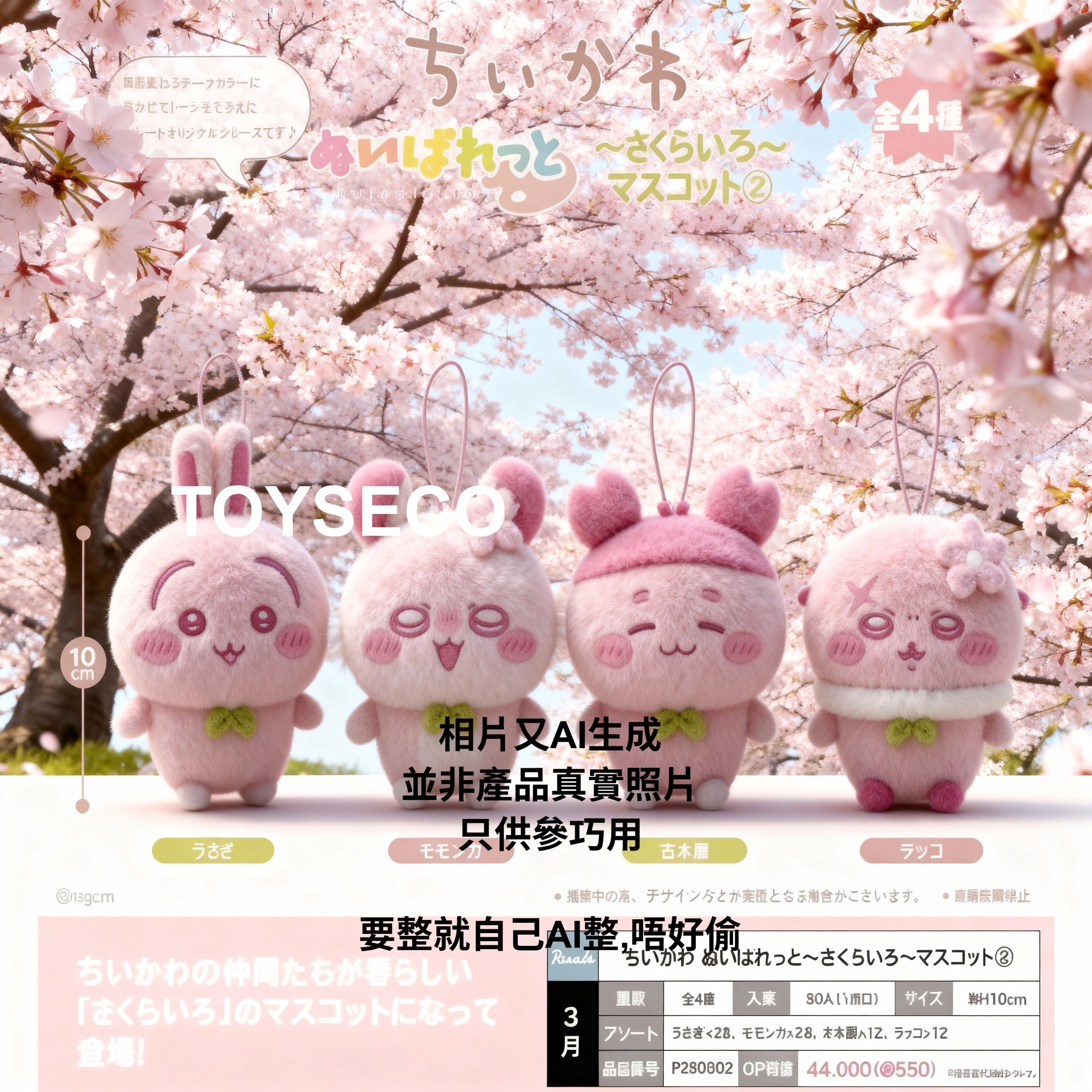 CHIIKAWA 3月 櫻花 吊飾