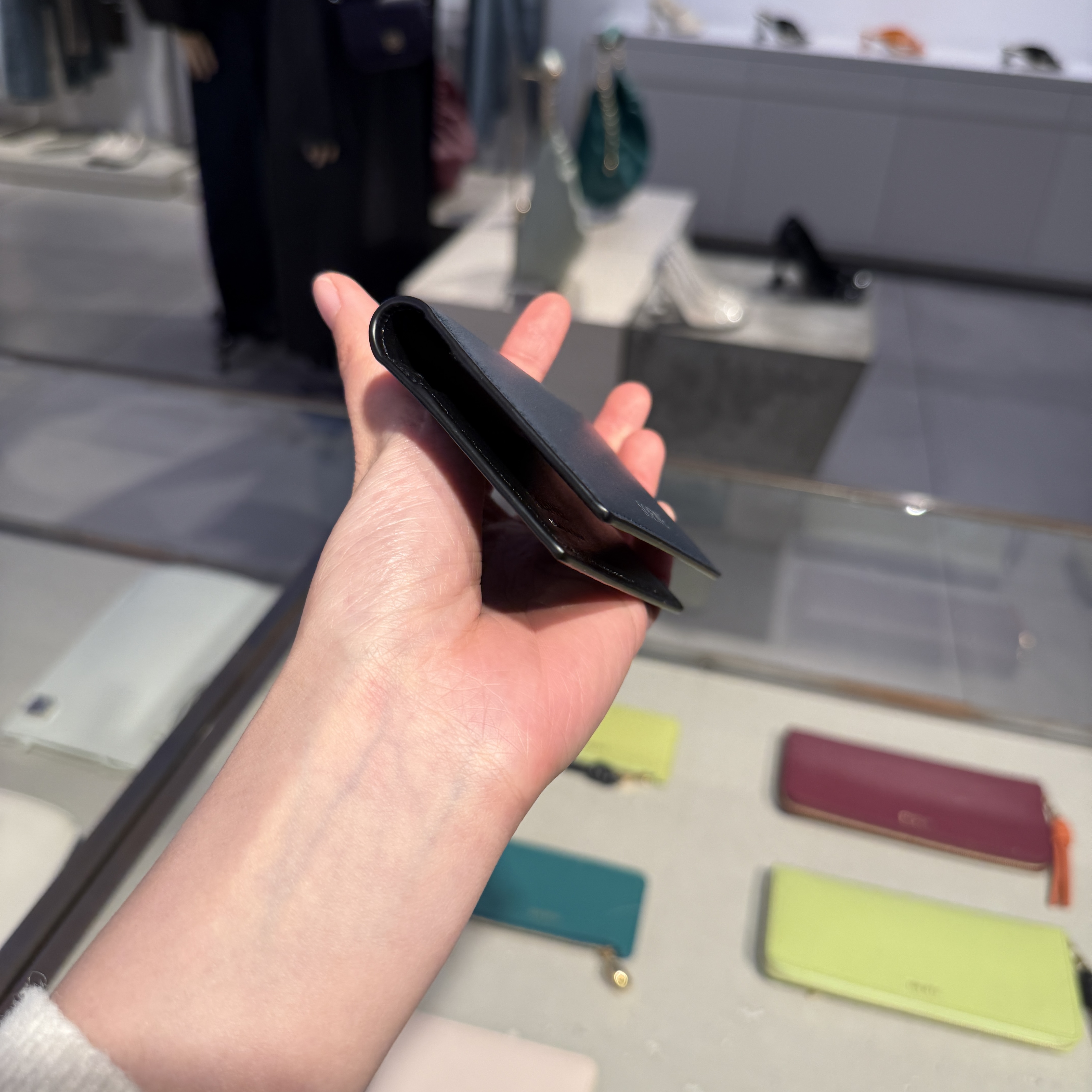 Loewe Folded Slim Bifold Cardholder Deep Navy Black