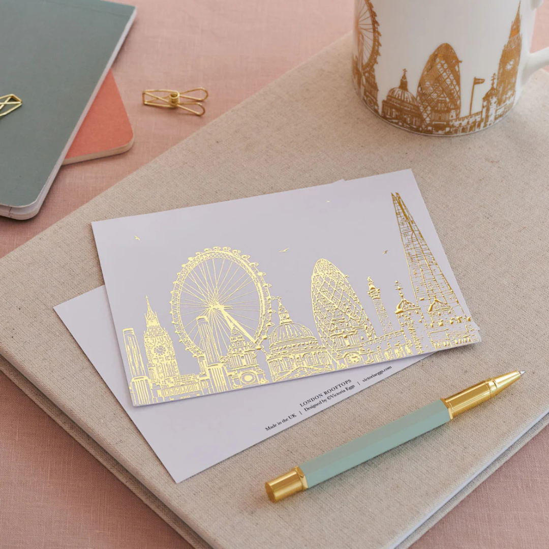 1VE1026-025 VICTORIA EGGS London Rooftops Postcard #PC05 (D-EU-E)