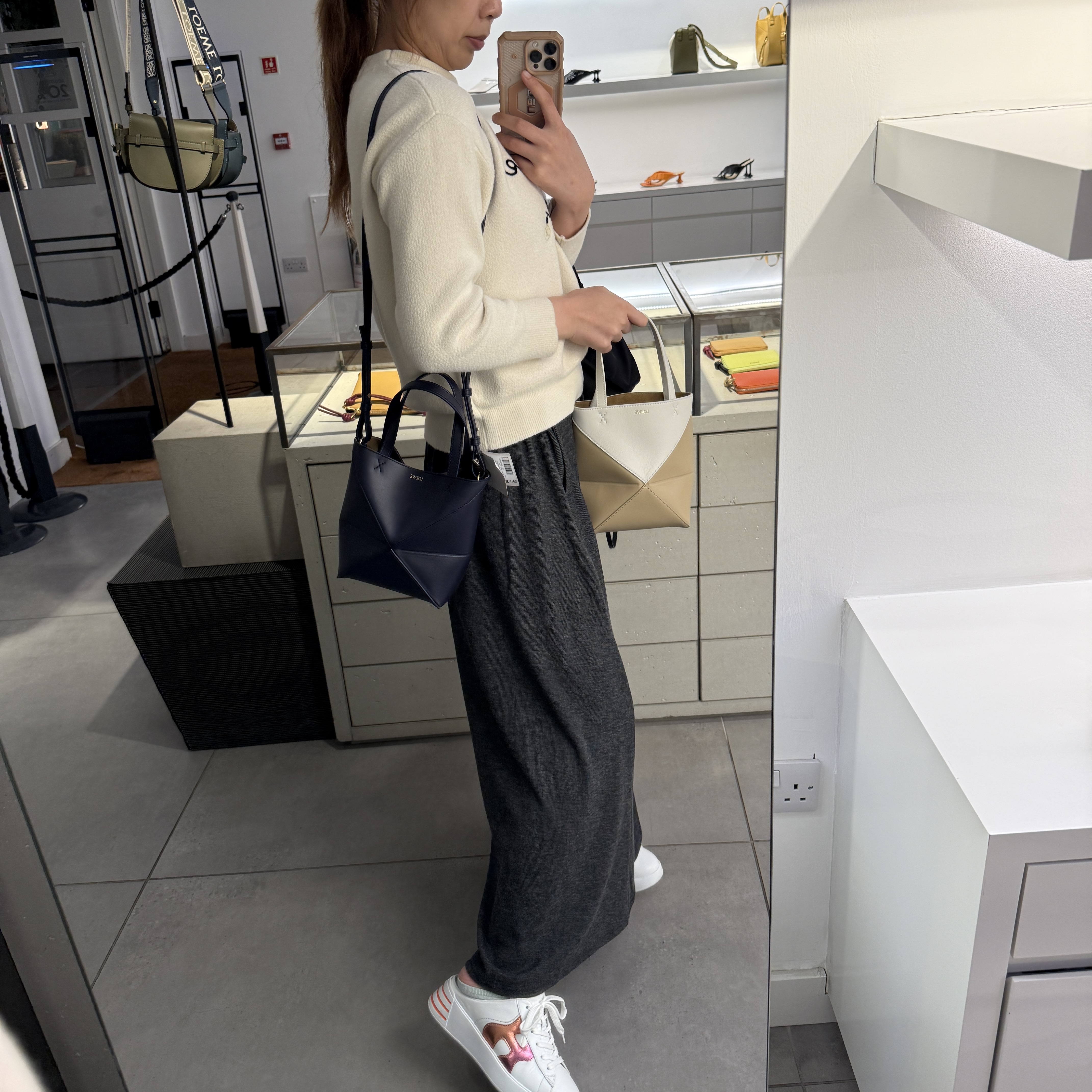 Loewe Puzzel Fold Mini Tote Bag multi colors