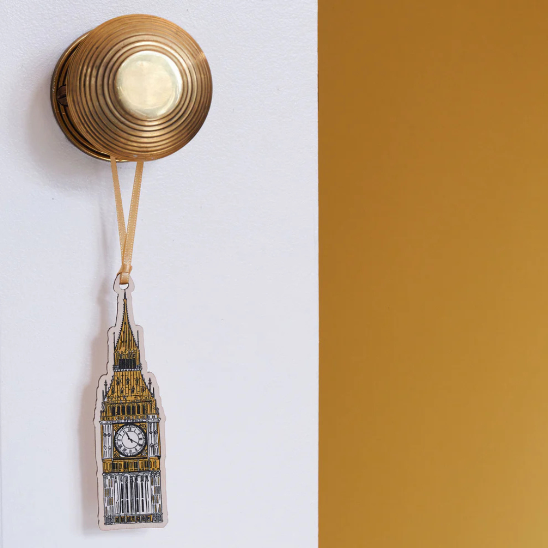 1VE1026-037 VICTORIA EGGS Big Ben Wooden Decoration #DEC08 (D-EU-E)