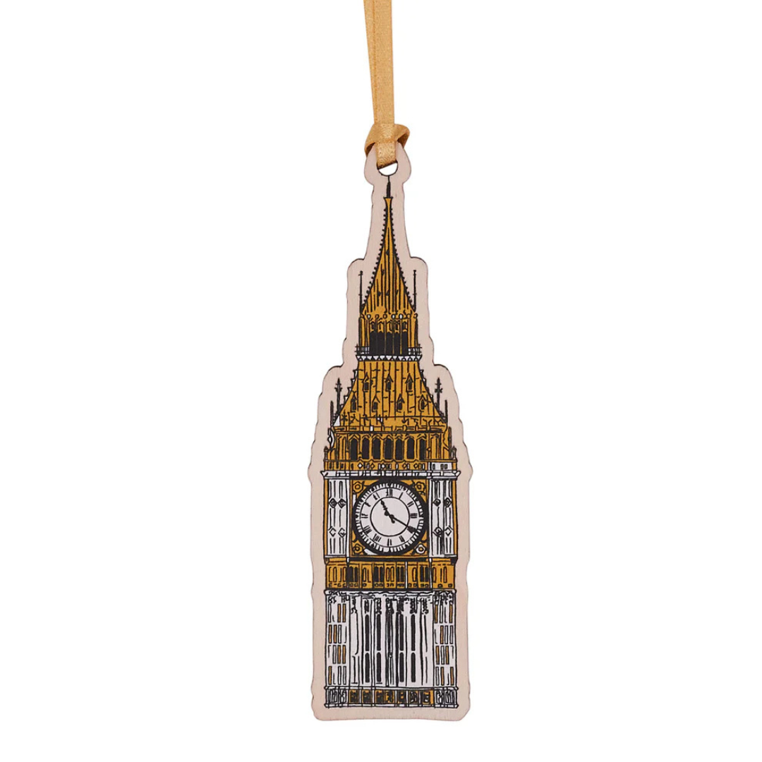 1VE1026-037 VICTORIA EGGS Big Ben Wooden Decoration #DEC08 (D-EU-E)