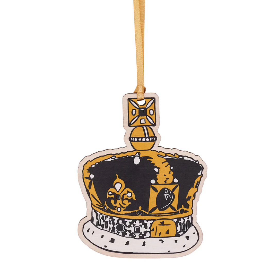 1VE1026-041 VICTORIA EGGS Crown Wooden Decoration #DEC13 (D-EU-E)