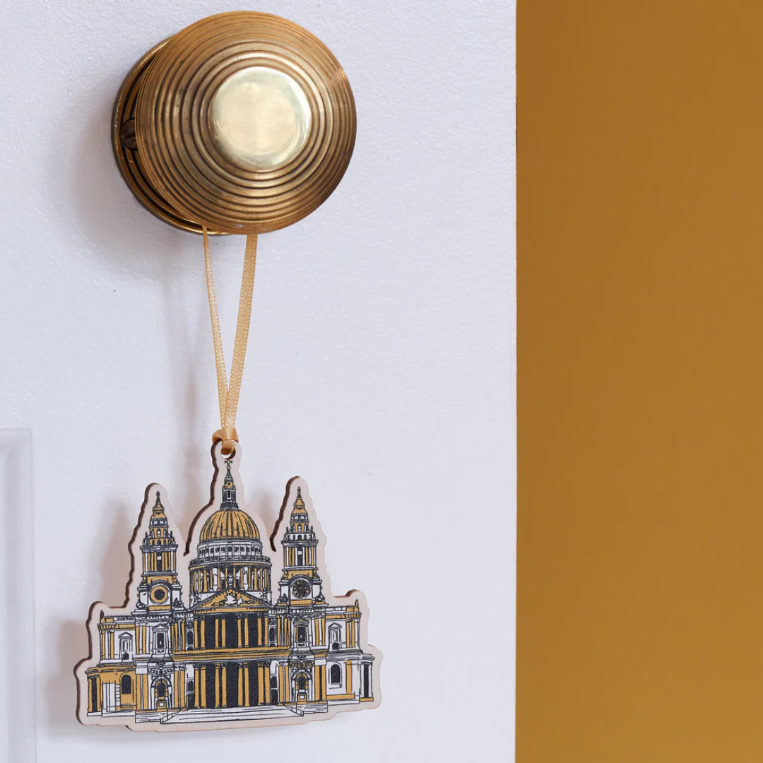 1VE1026-042 VICTORIA EGGS St Paul's Cathedral Wooden Decoration #DEC15 (D-EU-E)