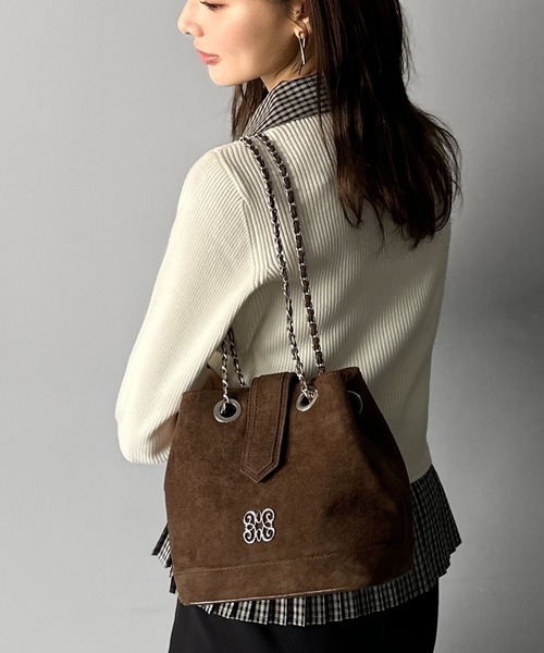 日本🇯🇵連線 Mily Bilet 復古Logo鏈條水桶包 抽繩包 2WAY 斜背包 單肩包 肩背包 手提包 托特包 3色(任買兩件711免運)/預購