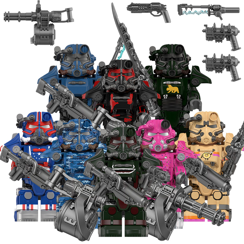 Fallout T45 Power Armor Custom Minifigures Minifigs Fit Lego WM6209