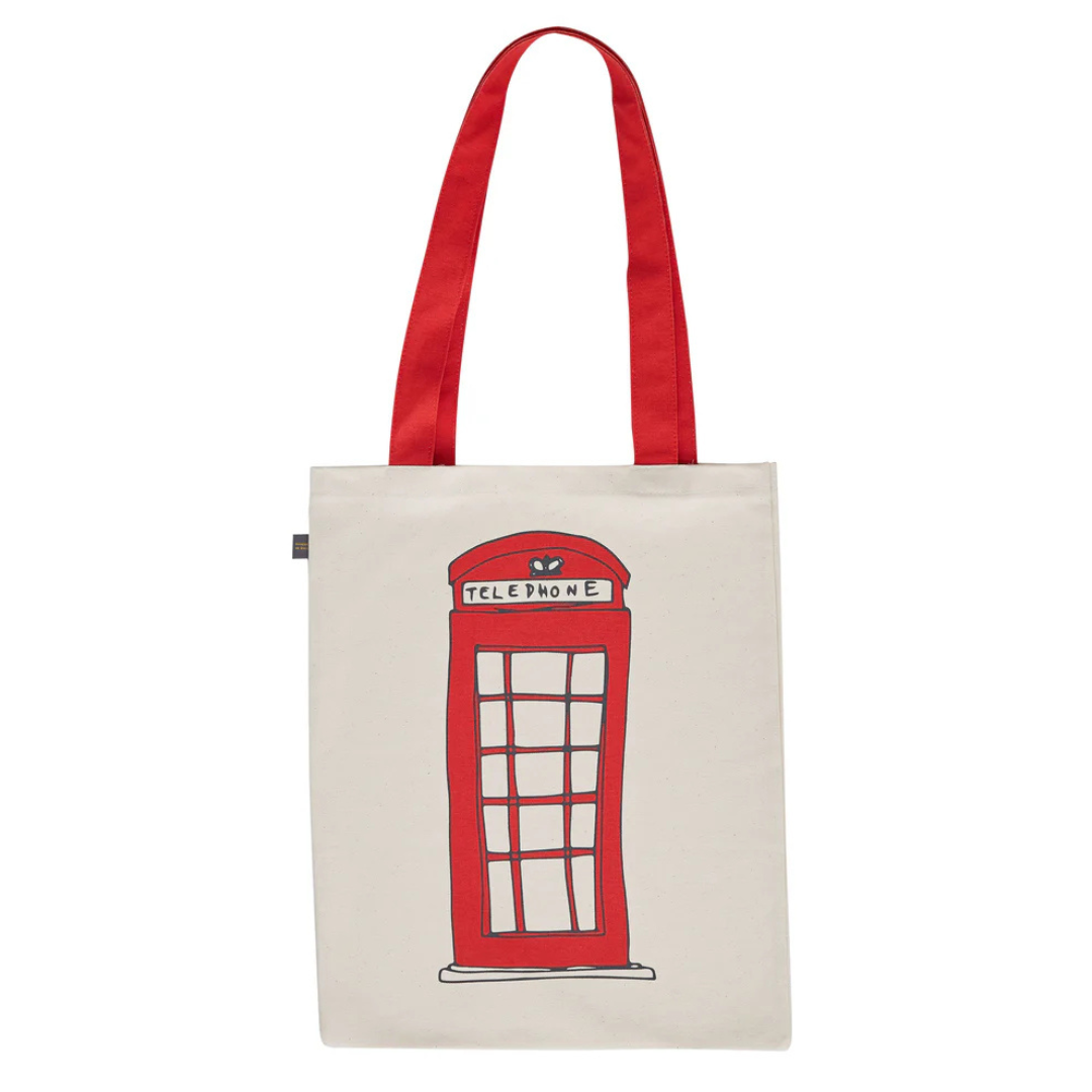 1VE1026-049 VICTORIA EGGS Telephone Box and London Bus The Everyday Tote #CB20 (B-EU-E)