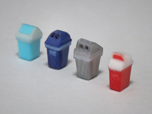 梅桜堂 AC-067-15C 1/150 垃圾桶 4入