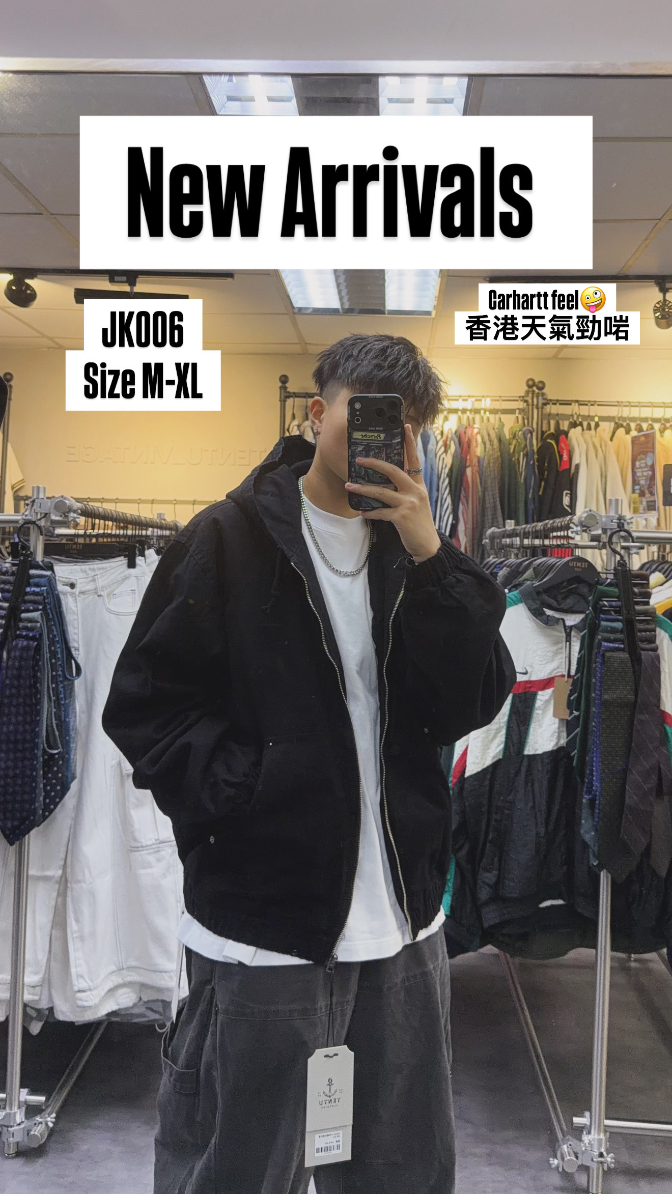 JK006 小刺繡有帽外套