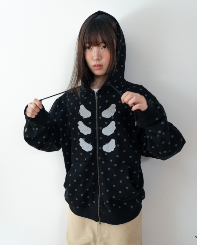 【代購】BAUF 點點翅膀連帽外套 拉鍊外套 雙拉鍊 棉外套 休閒外套 翅膀 點點 (3色)