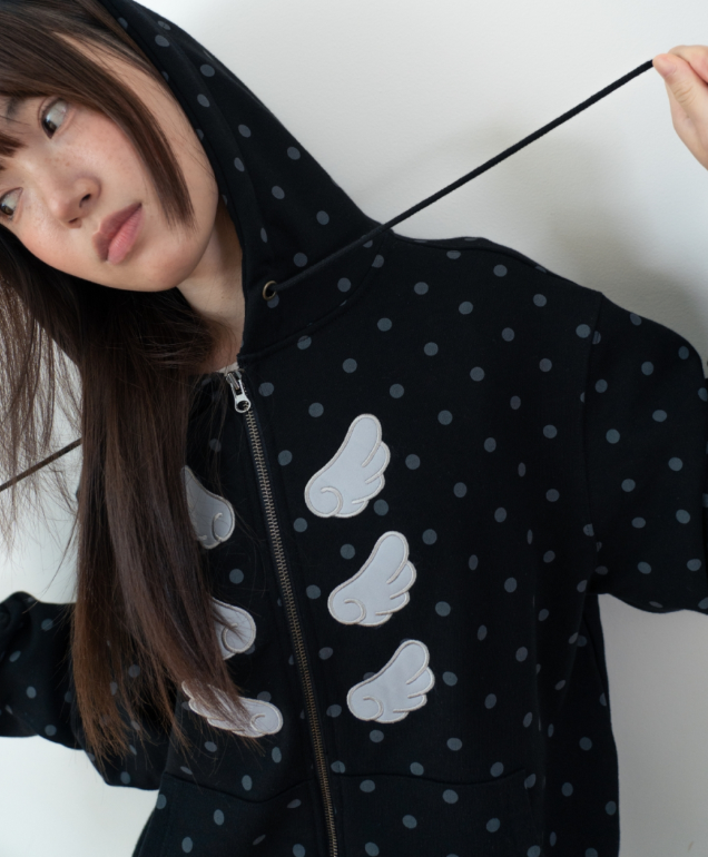 【代購】BAUF 點點翅膀連帽外套 拉鍊外套 雙拉鍊 棉外套 休閒外套 翅膀 點點 (3色)