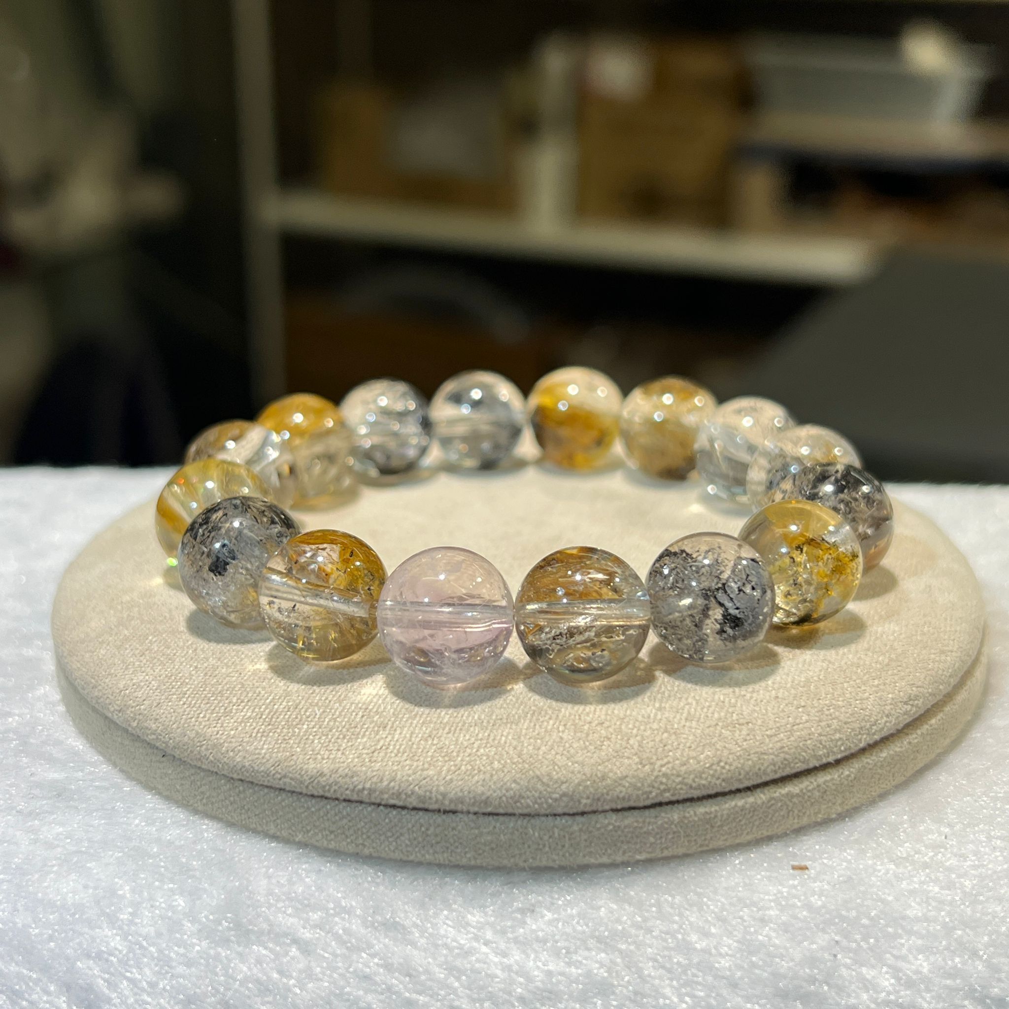 罕有✨彩閃靈鑽手串 12 mm +/- #CA00020