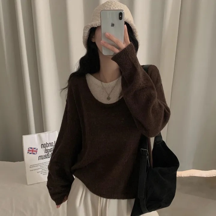 【優惠預訂】韓國雙層羊駝毛針織衫（5色）