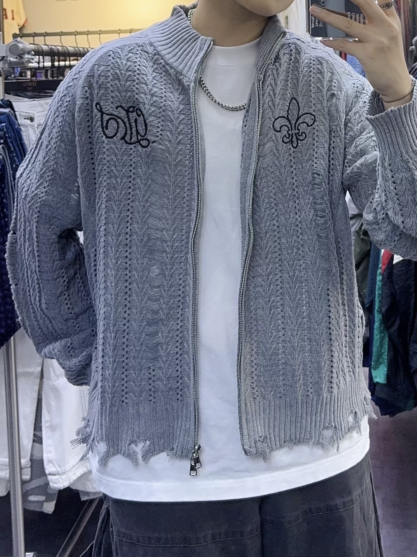 JK0014 2刺繡冷衫外套