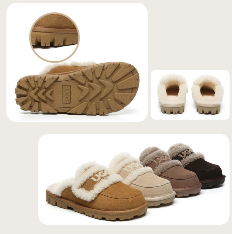 27/10 UGG 女裝Rilee羊毛皮拖鞋 (薄底)