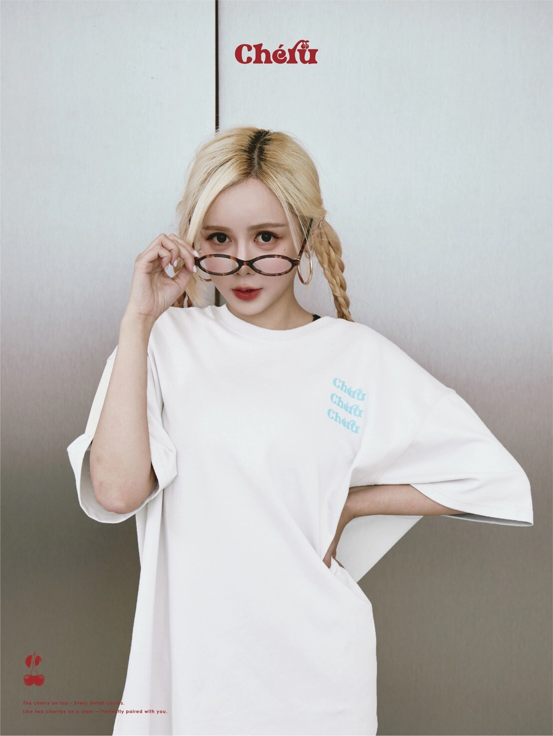 Cheru 霧灰Logo短T