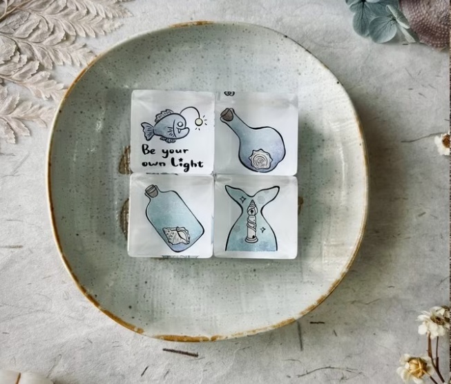 好築藝．壓克力印章 瓶中聽貝/鯨尾燈塔/瓶中玫瑰/深海之光