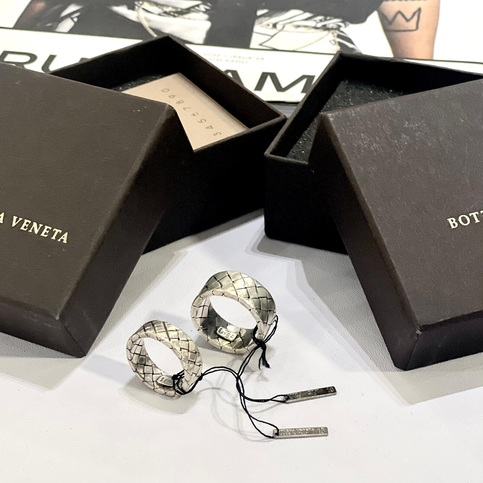 本週特價❣️全新BV戒指 男士19碼 925純銀 200742 SILVER BOTTEGA VENETA INTRECCIATO RINGS #BRAND NEW #香榭站正品