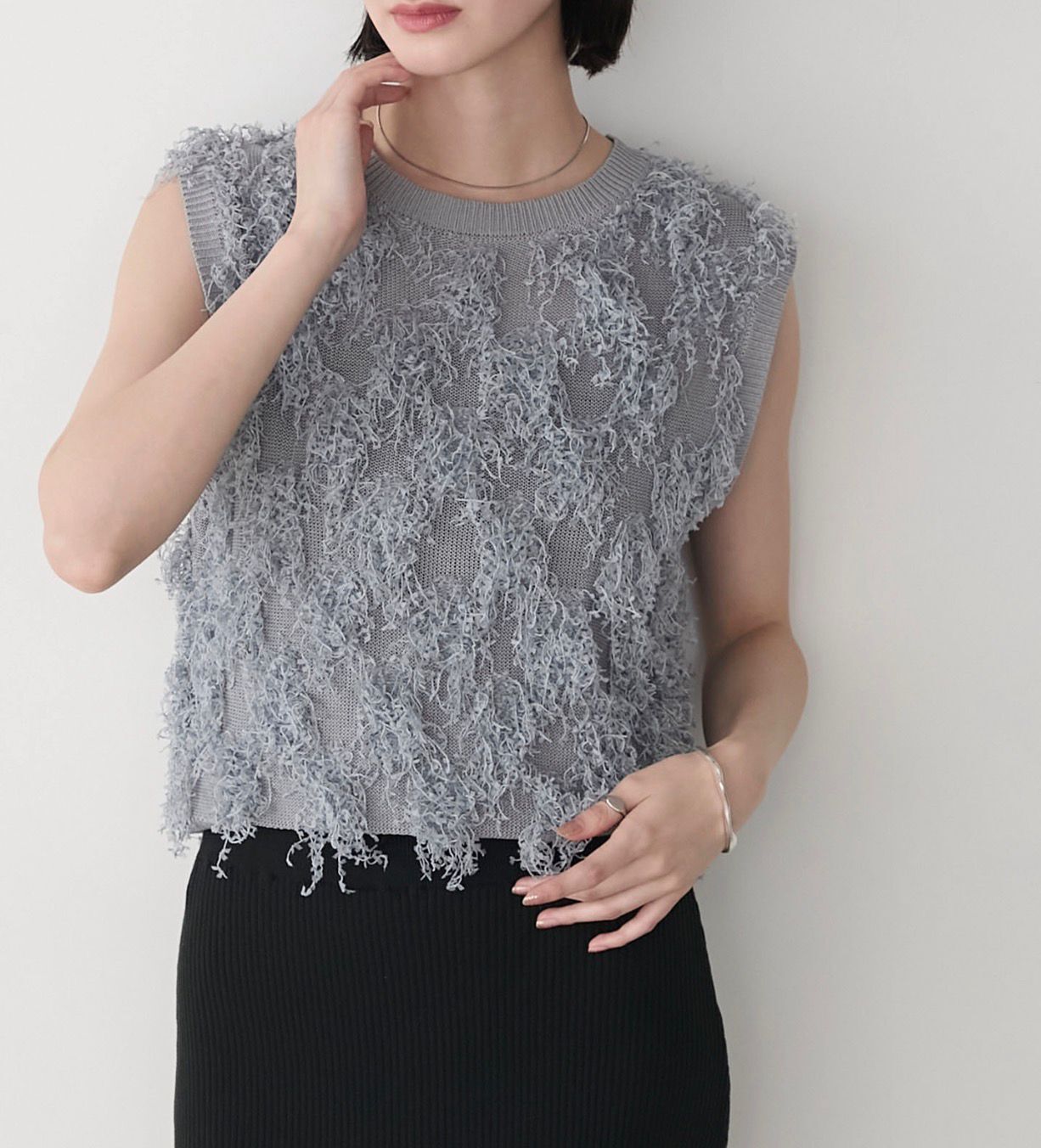 【預購】JN102504 forksy. 流蘇針織背心 (FREE SIZE)