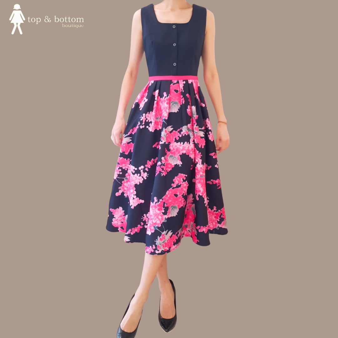 FLORAL PRINTED MIDI DRESS