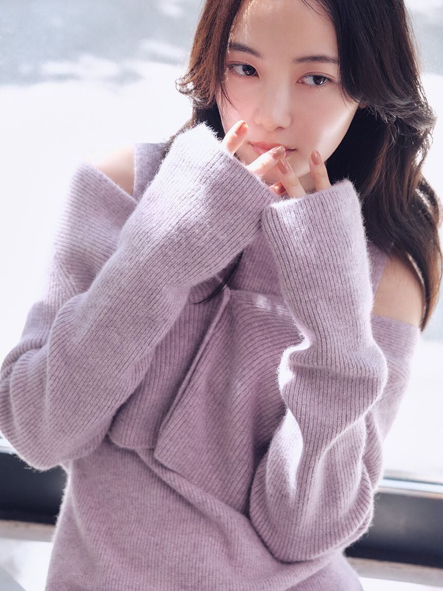 [預購] 折扣 SNIDEL浣熊毛混短版開襟針織外套