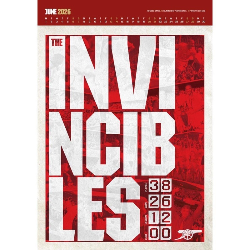 阿仙奴2026年海報豪華曆