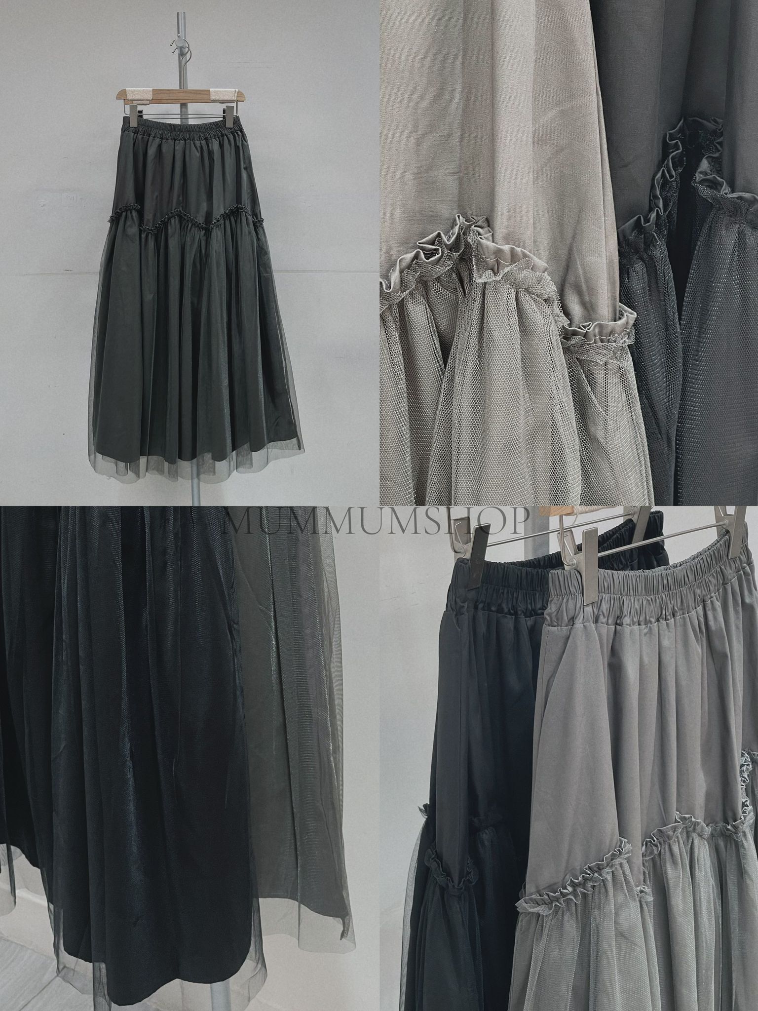 03562a/韓國百褶恤衫雙層貴氣下擺裙/25-43W'54H'35L'